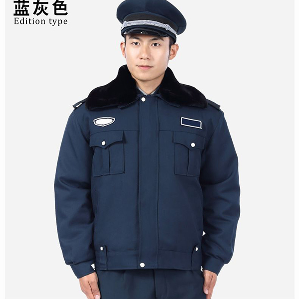 蓝灰色冬执勤服棉袄